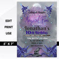 wizard school themed birthday invitation template